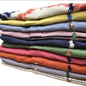 10pc Bundle Polo Ralph Lauren Long & Shirt Sleeves Button Down Shirts Sz M